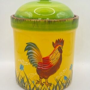 6 inch Jay Imports Ceramic Canister with Hand Painted Rooster